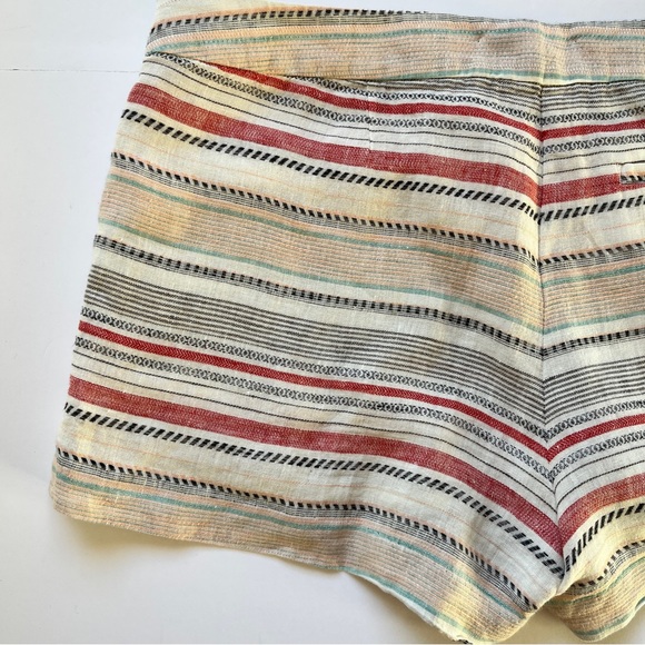 Joie Merci Linen Shorts Beachy Boho Lightweight Multicolored Striped Sz 6 - Picture 11 of 15